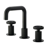 Ostro Two-Handle 3-Hole Deck Mount Widespread Bathroom Faucet with Push Pop-Up Drain