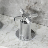 Convergent Two-Handle 3-Hole Deck Mount Widespread Bathroom Faucet with Push Pop-Up Drain