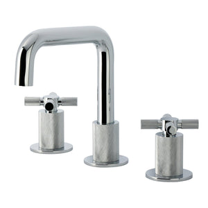 Convergent Two-Handle 3-Hole Deck Mount Widespread Bathroom Faucet with Push Pop-Up Drain