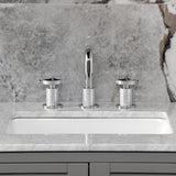 Levante Two-Handle 3-Hole Deck Mount Widespread Bathroom Faucet with Push Pop-Up Drain