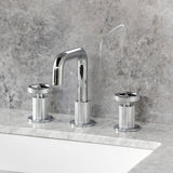 Ostro Two-Handle 3-Hole Deck Mount Widespread Bathroom Faucet with Push Pop-Up Drain