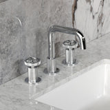 Ostro Two-Handle 3-Hole Deck Mount Widespread Bathroom Faucet with Push Pop-Up Drain