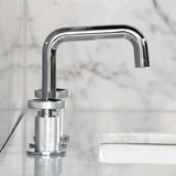 Ostro Two-Handle 3-Hole Deck Mount Widespread Bathroom Faucet with Push Pop-Up Drain