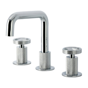 Ostro Two-Handle 3-Hole Deck Mount Widespread Bathroom Faucet with Push Pop-Up Drain