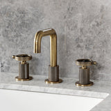 Levante Two-Handle 3-Hole Deck Mount Widespread Bathroom Faucet with Push Pop-Up Drain