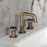 Ostro Two-Handle 3-Hole Deck Mount Widespread Bathroom Faucet with Push Pop-Up Drain