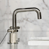 Convergent Two-Handle 3-Hole Deck Mount Widespread Bathroom Faucet with Push Pop-Up Drain