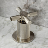 Convergent Two-Handle 3-Hole Deck Mount Widespread Bathroom Faucet with Push Pop-Up Drain