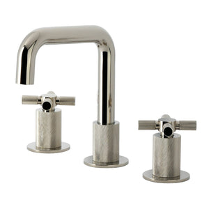 Convergent Two-Handle 3-Hole Deck Mount Widespread Bathroom Faucet with Push Pop-Up Drain