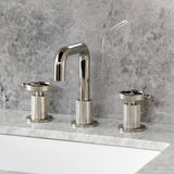 Levante Two-Handle 3-Hole Deck Mount Widespread Bathroom Faucet with Push Pop-Up Drain