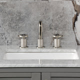 Levante Two-Handle 3-Hole Deck Mount Widespread Bathroom Faucet with Push Pop-Up Drain