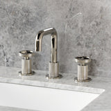 Ostro Two-Handle 3-Hole Deck Mount Widespread Bathroom Faucet with Push Pop-Up Drain