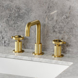 Levante Two-Handle 3-Hole Deck Mount Widespread Bathroom Faucet with Push Pop-Up Drain