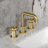 Levante Two-Handle 3-Hole Deck Mount Widespread Bathroom Faucet with Push Pop-Up Drain