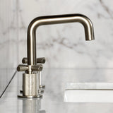 Convergent Two-Handle 3-Hole Deck Mount Widespread Bathroom Faucet with Push Pop-Up Drain