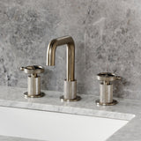 Levante Two-Handle 3-Hole Deck Mount Widespread Bathroom Faucet with Push Pop-Up Drain