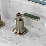 Whitaker Two-Handle 3-Hole Deck Mount Widespread Bathroom Faucet with Push Pop-Up Drain