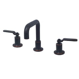 Whitaker Two-Handle 3-Hole Deck Mount Widespread Bathroom Faucet with Push Pop-Up Drain