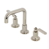 Whitaker Two-Handle 3-Hole Deck Mount Widespread Bathroom Faucet with Push Pop-Up Drain