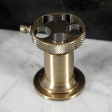 Webb Two-Handle 3-Hole Deck Mount Widespread Bathroom Faucet with Knurled Handle and Push Pop-Up Drain