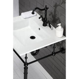 Heritage Double-Handle 1-or-3 Hole Deck Mount 4-Inch Centerset Bathroom Faucet with Brass Pop-Up