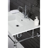 Heritage Double-Handle 1-or-3 Hole Deck Mount 4-Inch Centerset Bathroom Faucet with Brass Pop-Up