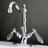 Wilshire Double-Handle 1-or-3 Hole Deck Mount 4-Inch Centerset Bathroom Faucet with Brass Pop-Up