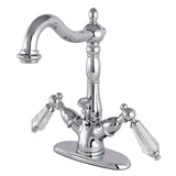 Wilshire Double-Handle 1-or-3 Hole Deck Mount 4-Inch Centerset Bathroom Faucet with Brass Pop-Up