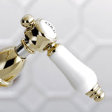 Bel-Air Double-Handle 1-or-3 Hole Deck Mount 4-Inch Centerset Bathroom Faucet with Brass Pop-Up