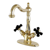 Duchess Double-Handle 1-or-3 Hole Deck Mount 4-Inch Centerset Bathroom Faucet with Brass Pop-Up