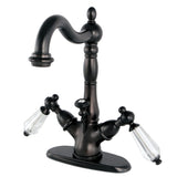 Wilshire Double-Handle 1-or-3 Hole Deck Mount 4-Inch Centerset Bathroom Faucet with Brass Pop-Up