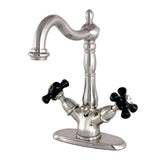 Duchess Double-Handle 1-or-3 Hole Deck Mount 4-Inch Centerset Bathroom Faucet with Brass Pop-Up