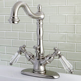 Wilshire Double-Handle 1-or-3 Hole Deck Mount 4-Inch Centerset Bathroom Faucet with Brass Pop-Up