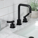 Hallerbos Two-Handle 3-Hole Deck Mount Widespread Bathroom Faucet with Push Pop-Up Drain