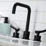 Hallerbos Two-Handle 3-Hole Deck Mount Widespread Bathroom Faucet with Push Pop-Up Drain