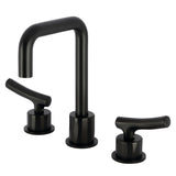 Hallerbos Two-Handle 3-Hole Deck Mount Widespread Bathroom Faucet with Push Pop-Up Drain