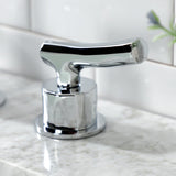 Hallerbos Two-Handle 3-Hole Deck Mount Widespread Bathroom Faucet with Push Pop-Up Drain