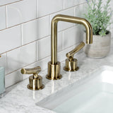 Hallerbos Two-Handle 3-Hole Deck Mount Widespread Bathroom Faucet with Push Pop-Up Drain