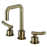 Hallerbos Two-Handle 3-Hole Deck Mount Widespread Bathroom Faucet with Push Pop-Up Drain