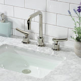 Hallerbos Two-Handle 3-Hole Deck Mount Widespread Bathroom Faucet with Push Pop-Up Drain