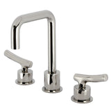 Hallerbos Two-Handle 3-Hole Deck Mount Widespread Bathroom Faucet with Push Pop-Up Drain