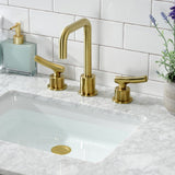 Hallerbos Two-Handle 3-Hole Deck Mount Widespread Bathroom Faucet with Push Pop-Up Drain