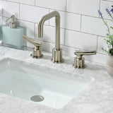 Hallerbos Two-Handle 3-Hole Deck Mount Widespread Bathroom Faucet with Push Pop-Up Drain