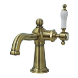 Nautical One-Handle 1-Hole Bathroom Faucet with Push Pop-Up Drain