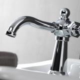 Nautical One-Handle 1-Hole Bathroom Faucet with Push Pop-Up Drain