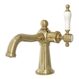 Nautical One-Handle 1-Hole Bathroom Faucet with Push Pop-Up Drain