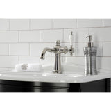 Nautical One-Handle 1-Hole Bathroom Faucet with Push Pop-Up Drain