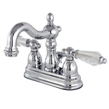 Wilshire Double-Handle 3-Hole Deck Mount 4-Inch Centerset Bathroom Faucet with Brass Pop-Up