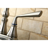 Silver Sage Double-Handle 3-Hole Deck Mount 4-Inch Centerset Bathroom Faucet with Brass Pop-Up