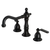 Whitaker Two-Handle 3-Hole Deck Mount Widespread Bathroom Faucet with Brass Pop-Up Drain